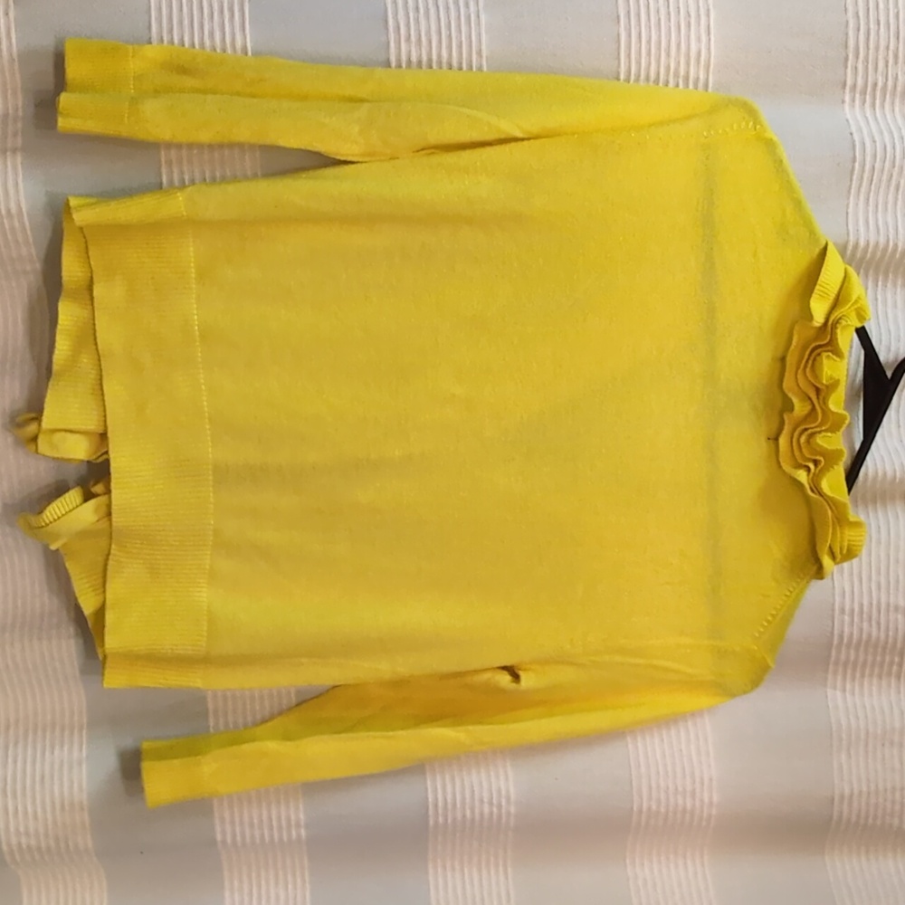 Apostrophe Yellow Ruffled Cardigan - Picture 4 of 4